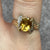 Citrine Oval Diamond Accent Ring 9ct 9k Yellow Gold  - Size N 1/2