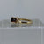 Garnet Solitaire Ring Bark Finish Heart Accents 9ct 9k Yellow Gold - Size M