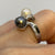 White & Grey Pearl Toi Et Moi Twist Ring 9ct 9k White Gold - Size L