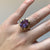 Ornate Created Alexandrite Cocktail Ring 9ct 9K Yellow Gold - Size K