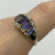 Iolite & Diamond Baguette Cluster Ring 9ct 9k Yellow Gold - Size P