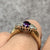 Amethyst & Diamond Accent Ring 9ct 9k Yellow Gold - Size M