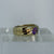 Amethyst Solitaire Flush Crossover Twist Ring 9ct 9k Yellow Gold - Size L 1/2