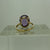 Amethyst Ornate Cocktail Oval Solitaire Ring 9ct 9k Yellow Gold  - Size P 1/2