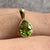 Peridot Pear Teardrop Checker Cut Pendant 9ct 9k Yellow Gold