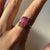 Oval Ruby & White Sapphire Ornate Cocktail Ring 18ct 18k Yellow Gold - Size N