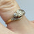 Antique Art Deco Diamond Bypass Platinum Set Ring 18ct 18k Yellow Gold - Size K