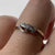 Diamond Bypass Platinum Set 1930s Trilogy Ring 18ct 18k Yellow Gold - Size J 1/2