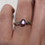 Amethyst Solitaire Diamond Shoulder Accents Ring 9ct 9k Yellow Gold - Size L