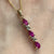 Ruby & Diamond Bar Drop Pendant 9ct 9k Yellow Gold