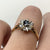 Diamond .15ct & Sapphire Daisy Flower Ring 18k 18ct Yellow Gold - Size K