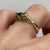 Citrine & Sapphire Three Stone Filigree Ring  9ct 9k Yellow Gold  - Size M