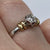 Diamond Solitaire Ring With Gold Accents 9ct 9k White Gold  - Size K