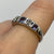 Tanzanite & Diamond Bar Set Band Ring 9ct 9k White Gold - Size N