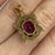 Pink Tourmaline Oval Cut Out Pendant  9ct 9k Yellow Gold