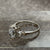 Oval & Pear Cut CZ Trilogy Ring 9ct 9k White Gold - Size L