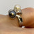 White & Grey Pearl Toi Et Moi Twist Ring 9ct 9k White Gold - Size L