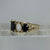 Sapphire & Opal Ornate Carved Victorian Style Ring 9ct 9k Yellow Gold  - Size M