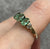 Emerald Trilogy Diamond Accent Band Ring 9ct 9k Yellow Gold - Size O 1/2