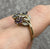 Amethyst Tanzanite Iolite Diamond Floral Ring 9ct 9k Yellow Gold  - Size P