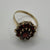 Garnet Floral Ornate Cluster Ring 9ct 9k Yellow Gold - Size R