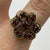 Garnet Daisy Flower Ornate Baroque Cluster Ring 9ct 9k Yellow Gold - Size N