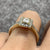 Princess Cut Halo Engagement CZ Ring 9ct 9k Yellow Gold - Size K 1/2