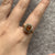 Amber & CZ Halo Cluster Ring 9ct 9k Yellow Gold - Size P 1/2