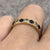 White Spinel & Synthetic Sapphire Half Eternity Ring 9ct 9k Yellow Gold - Size M