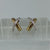 Illusion Cross Two Tone Textured Stud Earrings 9ct 9k Yellow Gold