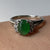 Jadeite & Diamond Ornate Ring Platinum 900 - Size G US 3 3/8