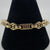 Stars & Bars Belcher Engraved Chunky Bracelet 9ct 9k Yellow Gold - 8" Inches