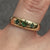 Emerald Trilogy Star Set Band Ring 9ct 9k Yellow Gold - Size M