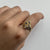 Purple CZ Ornate Four Stone Ring 9ct 9k Yellow Gold  - Size Q