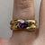 Amethyst Solitaire Flush Crossover Twist Ring 9ct 9k Yellow Gold - Size L 1/2