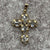 Cross Pendant with Oval Bezel Set CZ 9ct 9k Yellow Gold