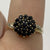 Sapphire & Diamond Round Cluster Ring 9ct 9k Yellow Gold - Size P