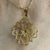 CZ Filigree Cross Floral Pendant 9ct 9k Yellow Gold