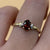 Garnet Solitaire Ring 9ct 9k Yellow Gold - Size M