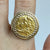 St George 1/2 Sovereign Coin Ring Bark Finishing 22ct 22k Yellow Gold  - Size U