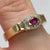 Ruby Diamond Accented Ring 9ct 9k Yellow Gold - Size N