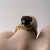 Smoky Quartz & Diamond Twist Shoulder Ring 9ct 9K Yellow Gold - Size J