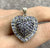 Tanzanite Encrusted Heart Pendant  Pendant 9ct 9k White Gold