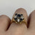 Sapphire & Diamond Daisy Flower Ring 18ct 18K Yellow Gold - Size K