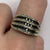 White and Black Diamond Band Ring 9ct 9k Yellow Gold  - Size P