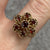 Garnet Daisy Flower Ornate Cluster Ring 9ct 9k Yellow Gold - Size P