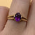 Amethyst Solitaire Split Ring 9ct 9k Yellow Gold - Size L