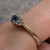 Opal & Diamond Texture Shoulder Ring 9ct 9k Yellow Gold - Size O