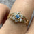 Daisy Flower Heart Shoulder CZ Ring 9ct 9k Yellow Gold - Size J 1/2