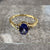 Iolite & Diamond Bypass Ring 18ct 18k Yellow Gold - Size N